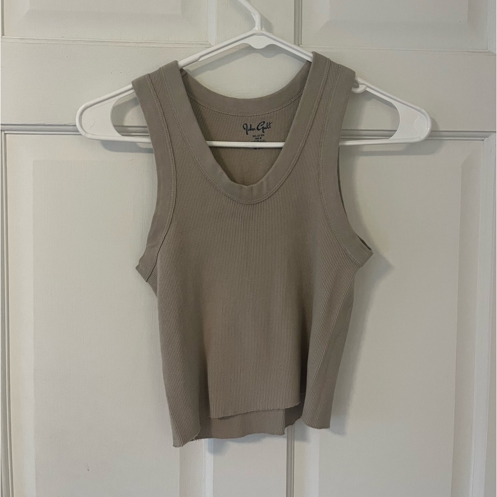 Brandy Melville Taupe Ribbed Tank Top